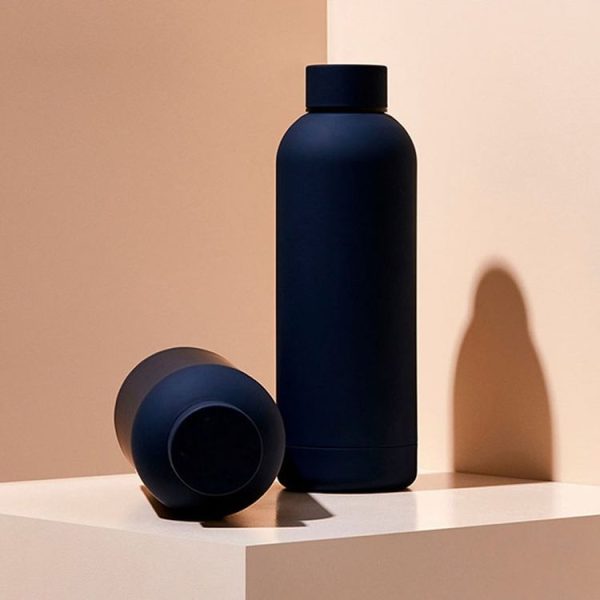 Stainless Steel Outdoor Matte Water Bottle Portable Sports Water Cup Rubber Paint Insulation Cup (Gray Green) - Image 5