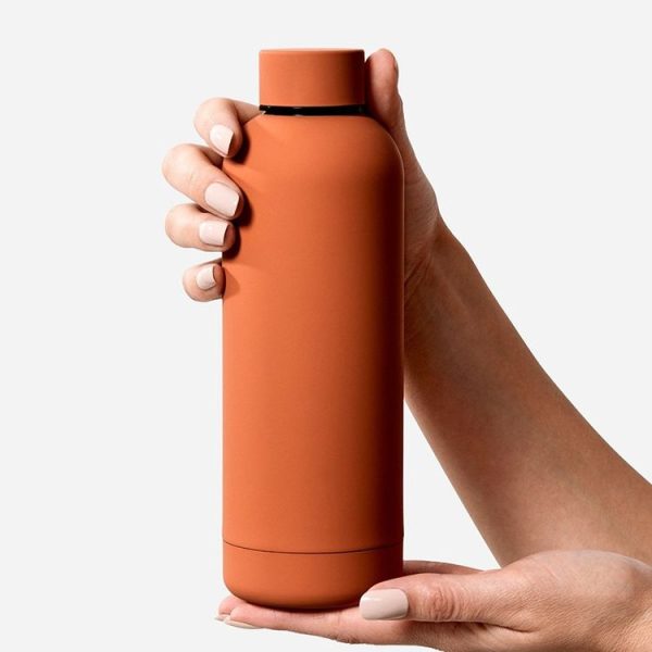Stainless Steel Outdoor Matte Water Bottle Portable Sports Water Cup Rubber Paint Insulation Cup (Gray Green) - Image 6