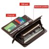 BULL CAPTAIN 028 Long Buckle Retro Cowhide Multi-Function Wallet (Coffee) - Image 4