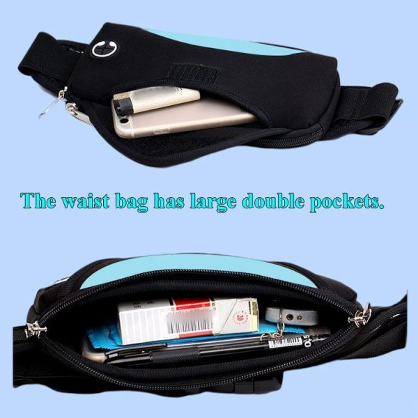 Outdoor Sports Waist Bag Anti-Lost Mobile Phone Bag Running Riding Multifunctional Water Bottle Bag (Sky Blue) - Image 4