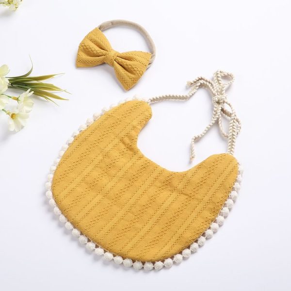 Baby Linen Cotton Printed Double-sided Saliva Towel Headband Set (DP021-7) - Image 5