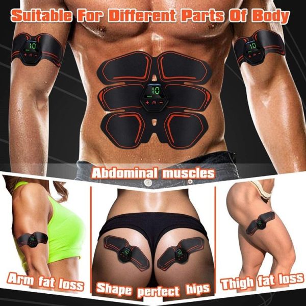 EMS Portable Abdomen Device Electric Abdominal Muscle Stickers with LCD Screen Display (Blue Point) - Image 6
