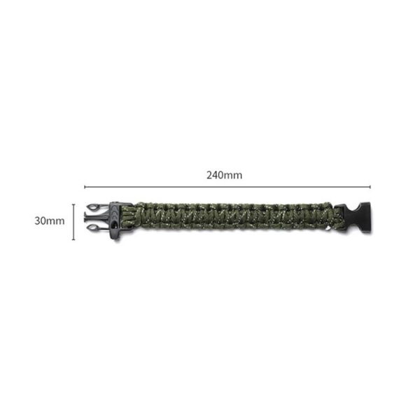 Nine-Core Reflective Umbrella Rope Woven Bracelet Survival Whistle Emergency Umbrella Rope Wristband (Black) - Image 3