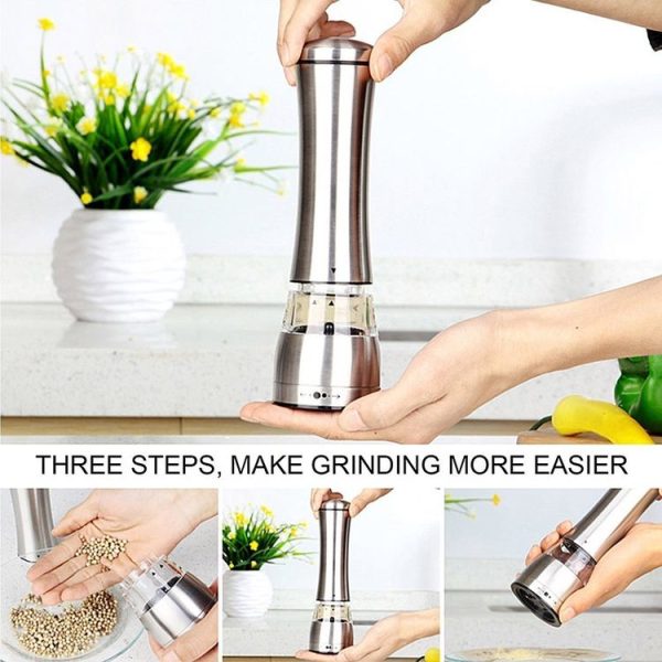 JE0318 Stainless Steel Manual Multi-Purpose Pepper Grinder Kitchen Cooking Tools - Image 5