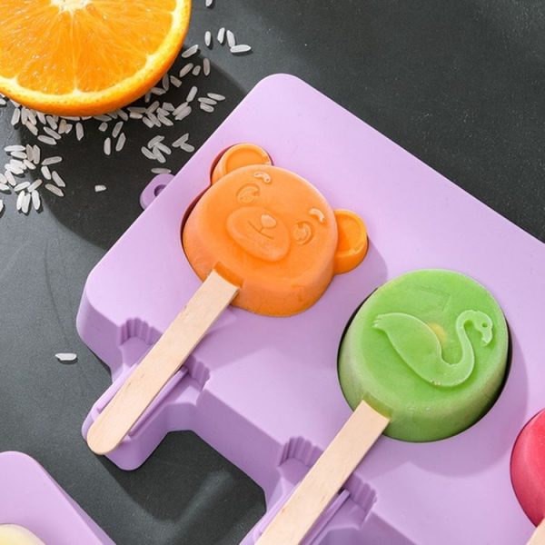 Homemade Children Cute Silicone Cartoon Popsicle Ice Cream Mould, Style: Large Fruit - Image 5