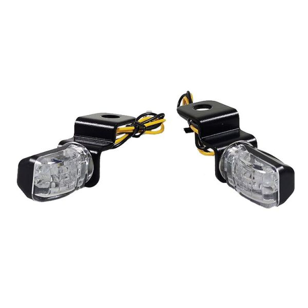2pcs C-071 Motorcycle Modified LED Turn Signal Handlebar Turn Indicator (Black) - Image 2