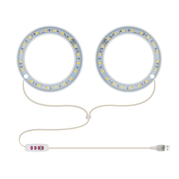 LED Plant Growth Lamp Full Spectroscopy Intelligent Timing Indoor Fill Light Ring Plant Lamp, Power: Two Head (Sunshine) - Image 2