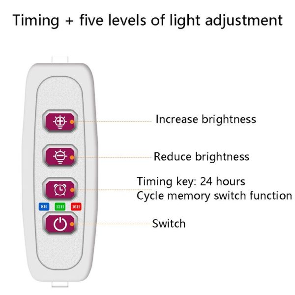 LED Plant Growth Lamp Full Spectroscopy Intelligent Timing Indoor Fill Light Ring Plant Lamp, Power: Three Head (Pink Light) - Image 4
