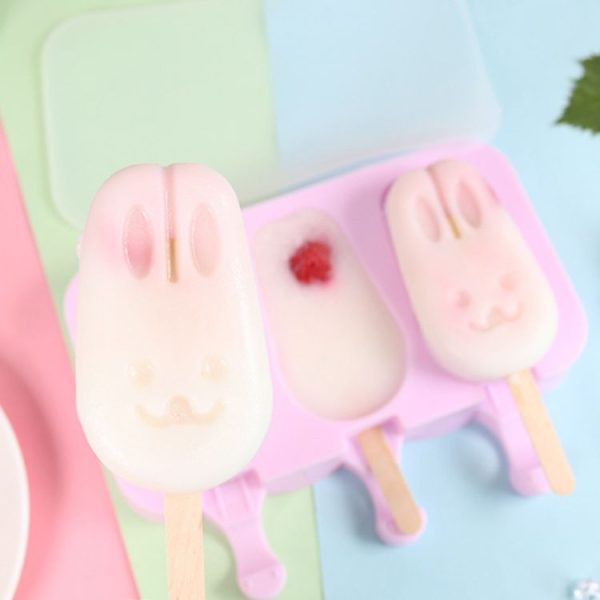 Cute Cartoon Silicone Ice Cream Popsicle Mold with Lid & Stick, Style: Love Random Color Delivery - Image 4
