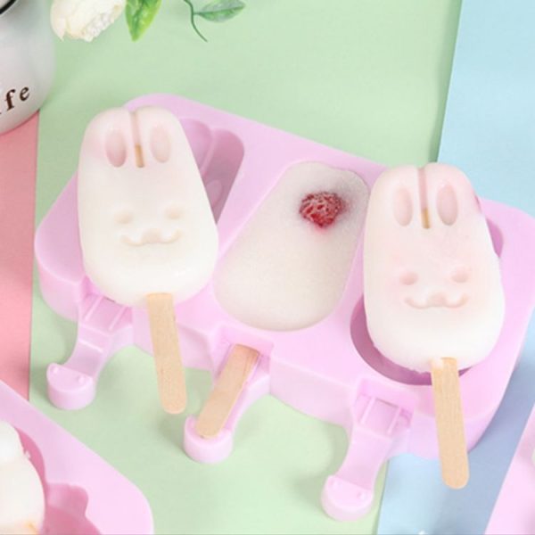 Cute Cartoon Silicone Ice Cream Popsicle Mold with Lid & Stick, Style: Love Random Color Delivery - Image 6