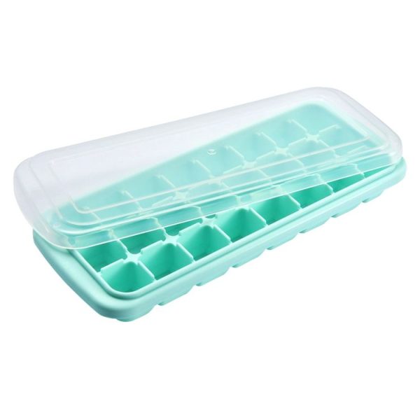 Creative 24 Grid Silicone Ice Tray Home Large Ice Cube Mold Ice Box with Lid (Mint Green) - Image 2