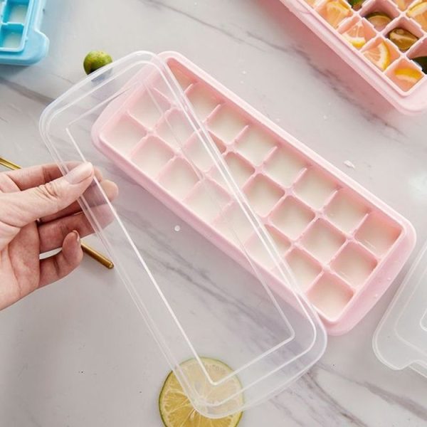 Creative 24 Grid Silicone Ice Tray Home Large Ice Cube Mold Ice Box with Lid (Mint Green) - Image 4