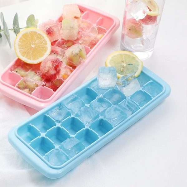 Creative 24 Grid Silicone Ice Tray Home Large Ice Cube Mold Ice Box with Lid (Mint Green) - Image 6