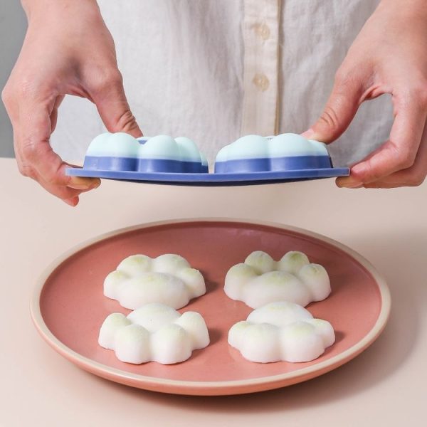 Household Cat Paw Shape Creative Silicone Ice Box Ice Cube Mold Ice Hockey DIY Food Supplement Box with Lid (Vegetation Green) - Image 6