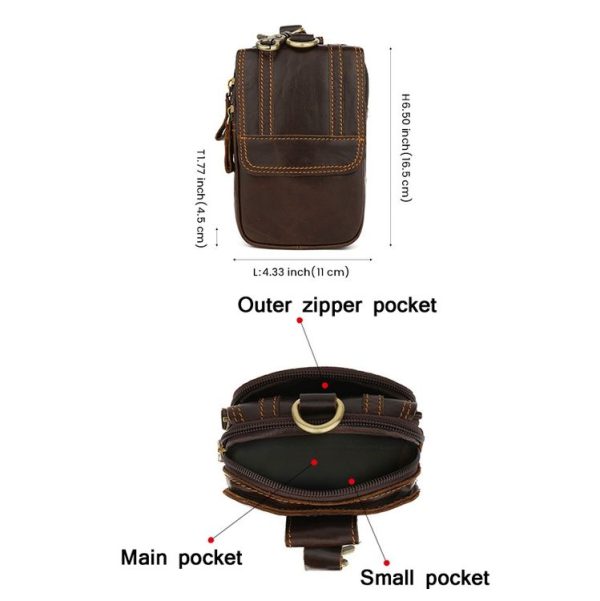 6385 Men Outdoor Sports Belt Hanging Multifunctional Waist Bag (Coffee) - Image 3
