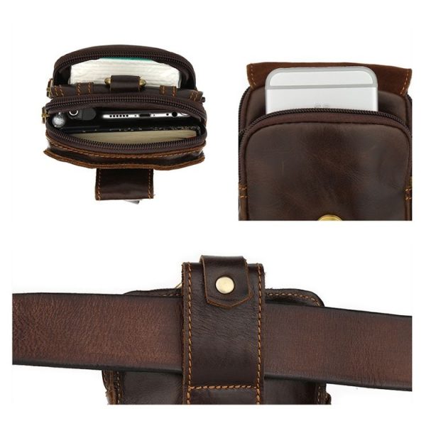 6385 Men Outdoor Sports Belt Hanging Multifunctional Waist Bag (Coffee) - Image 4