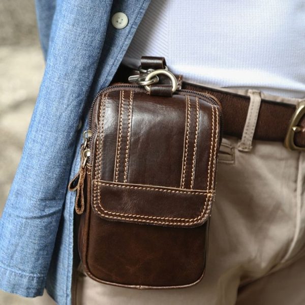6385 Men Outdoor Sports Belt Hanging Multifunctional Waist Bag (Coffee) - Image 5