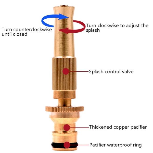 3 PCS Car Wash High Pressure Copper Straight Sprinkler House Garden Wishing Ground Sprinkler, Specification: Pacifier - Image 4