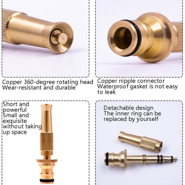 3 PCS Car Wash High Pressure Copper Straight Sprinkler House Garden Wishing Ground Sprinkler, Specification: Pacifier - Image 5