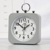 Lazy Silent Small Alarm Clock Office Home Desktop Clock (Grey)