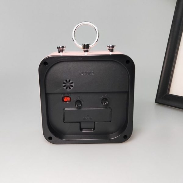 Lazy Silent Small Alarm Clock Office Home Desktop Clock (Grey) - Image 3