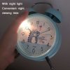 Student Cute Style Bell Alarm Clock Bedside Mute Clock With Light Specification: Y36 4 Inch (Green) - Image 5