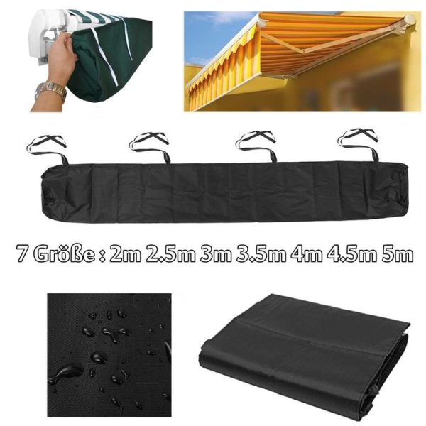 Outdoor Patio Canopy Awning Waterproof Cover Retractable Dustproof Protective Cover, Size: 2.5m (Black) - Image 7