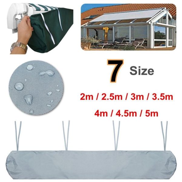 Outdoor Patio Canopy Awning Waterproof Cover Retractable Dustproof Protective Cover, Size: 3m (Black) - Image 6