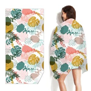 Double-Faced Velvet Quick-Drying Beach Towel Printed Microfiber Beach Swimming Towel, Size: 160 x 80cm (Fantasy Tree)