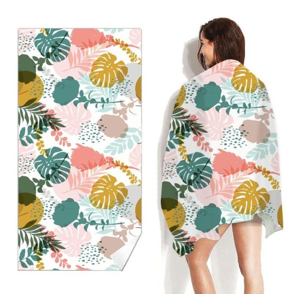 Double-Faced Velvet Quick-Drying Beach Towel Printed Microfiber Beach Swimming Towel, Size: 160 x 80cm (Fantasy Tree)