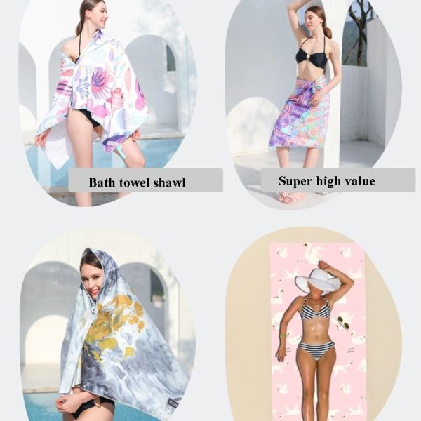 Double-Faced Velvet Quick-Drying Beach Towel Printed Microfiber Beach Swimming Towel, Size: 160 x 80cm (Fantasy Tree) - Image 5