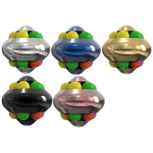 Aluminum Alloy Psychedelic Magic Ball Educational Toys Decompression Marbles Toys, Colour: Pearl Black - Image 2