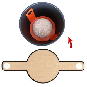 Oven Accessories Bread Dough Transfer Baking Mat Long Handle Extraction Mat (Brown)