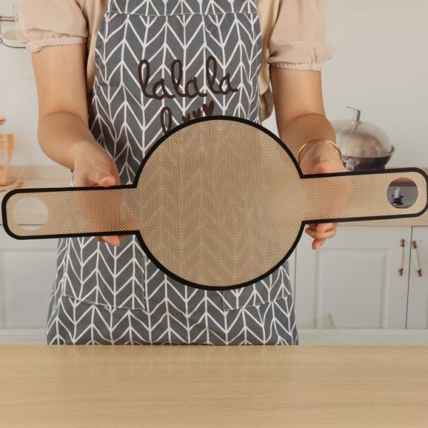 Oven Accessories Bread Dough Transfer Baking Mat Long Handle Extraction Mat (Brown) - Image 6
