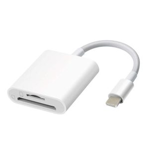 8 Pin to SD + TF Card Reader 2 in 1 Adapter For iPhone / iPad, Cable Length: 9.7cm (Double Slots)