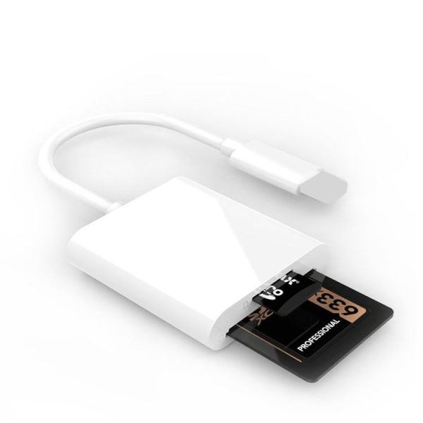 8 Pin to SD + TF Card Reader 2 in 1 Adapter For iPhone / iPad, Cable Length: 9.7cm (Double Slots) - Image 3