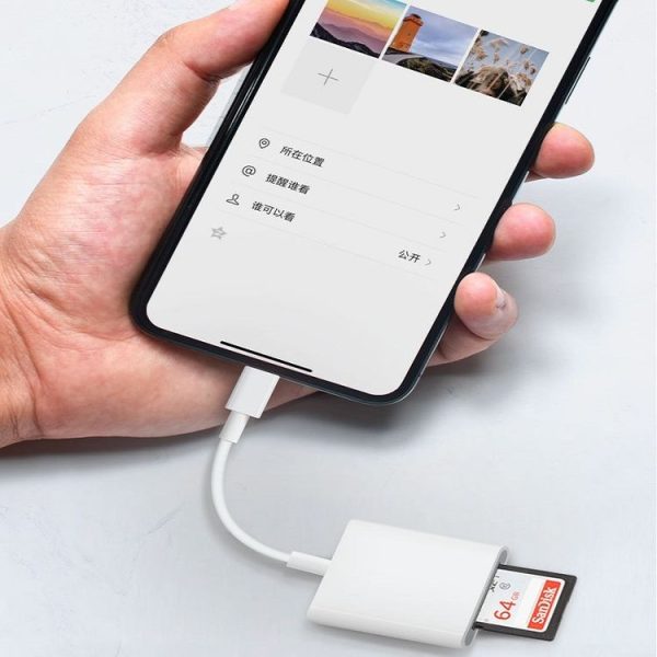 8 Pin to SD + TF Card Reader 2 in 1 Adapter For iPhone / iPad, Cable Length: 9.7cm (Double Slots) - Image 6