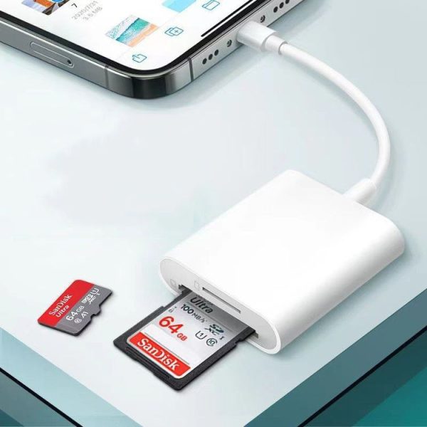 8 Pin to SD + TF Card Reader 2 in 1 Adapter For iPhone / iPad, Cable Length: 9.7cm (Double Slots) - Image 8
