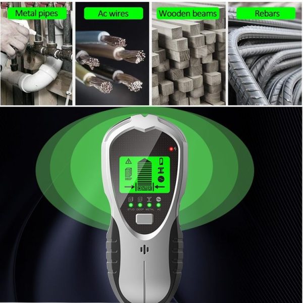 SH201 4 In 1 Multifunctional Digital Metal Detector Wall Detector (Silver Black) - Image 5