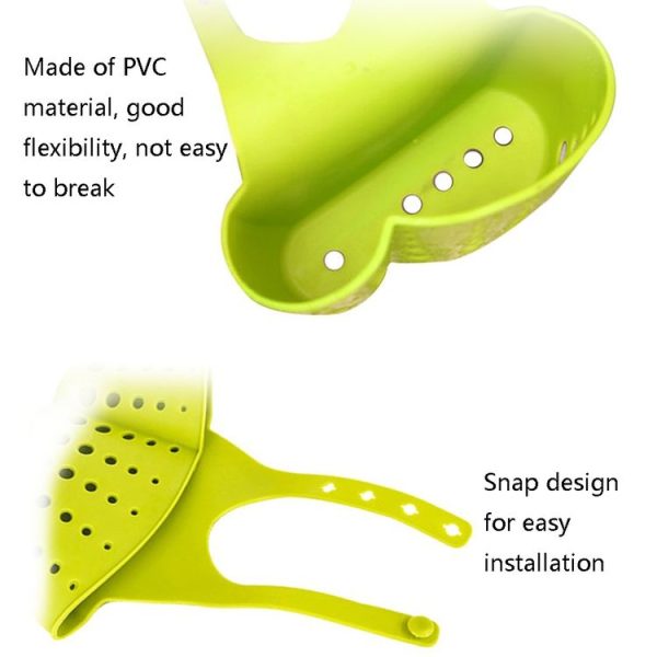 TM15008 Adjustable Snap-On Sink Storage Hanging Basket Kitchen Drain Hanging Bag (Random Color Delivery) - Image 5