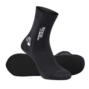 ZCCO 3mm Warm Non-Slip Diving Socks Anti-Wear Ankle Fins, Size: 33-34 (Black)