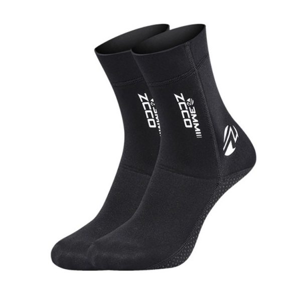 ZCCO 3mm Warm Non-Slip Diving Socks Anti-Wear Ankle Fins, Size: 33-34 (Black) - Image 2