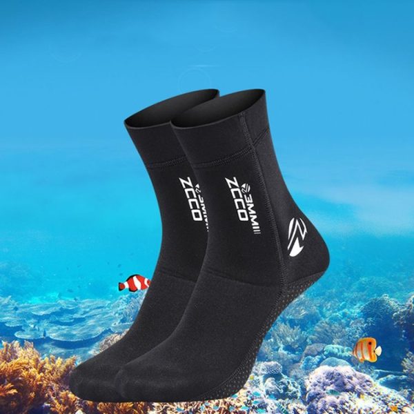 ZCCO 3mm Warm Non-Slip Diving Socks Anti-Wear Ankle Fins, Size: 33-34 (Black) - Image 7