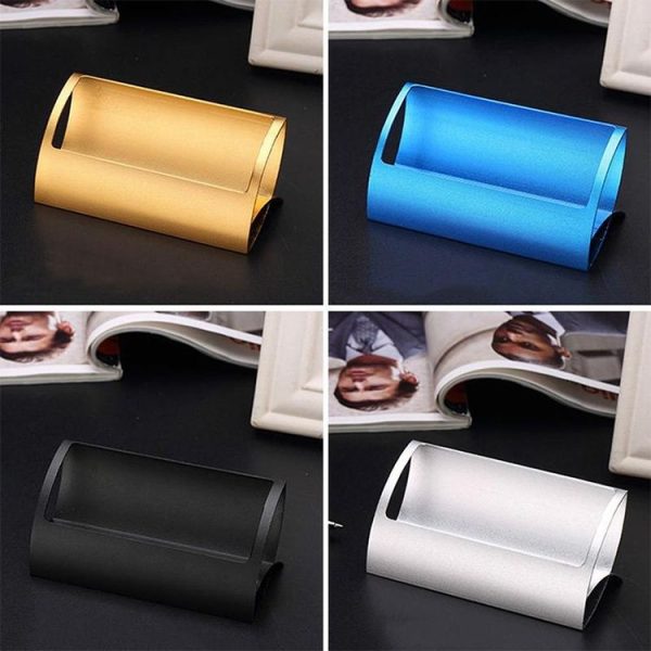 Creative Metal Card Holders Note Holders for Office Display Desk Business Card Holders Desk Accessories Stand Clip (Red) - Image 6