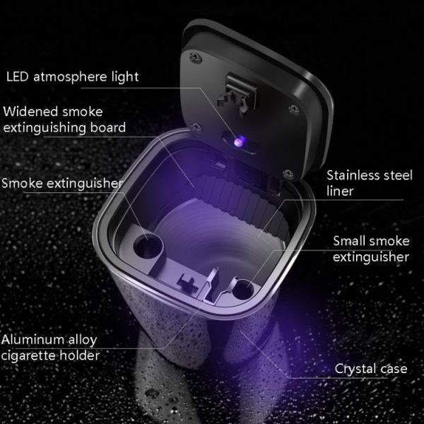 Automotive Supplies Car Loaded Ashtray (Bright Black) - Image 3