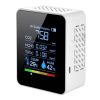 TVOC1 Portable CO2 Air Quality Formaldehyde Carbon Dioxide Detector Indoor Temperature Hygrometer with LED Digital Display (White)