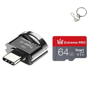 C10 TYPE-C Interface Mobile Phone Memory Card, Capacity: 64GB (Black)