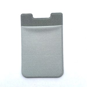 Stretch Lycra Mobile Phone Back Sticker Card Holder Phone Back Wallet Bus Bank Card Holder (Gray)
