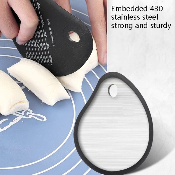 Silicone Scraper Cream Steward Scraper Butter Cut Knife Wiper (Black) - Image 6