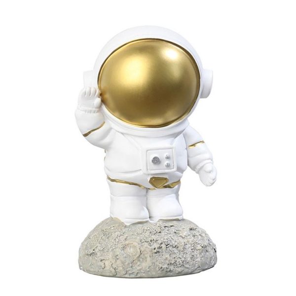 Resin Crafts Space Astronaut Ornaments Home Office Desktop Ornaments Children Gift, Style: Station Gold